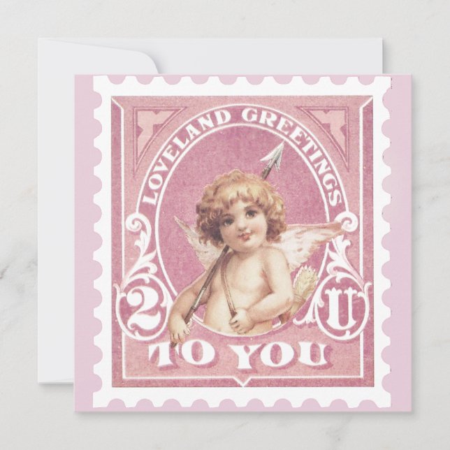 Tarjeta Festiva Valentine Greeting Cupido Día de San Valentín de s (Anverso)