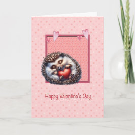Tarjeta Festiva Valentine Hedgehog or Porcupine Card