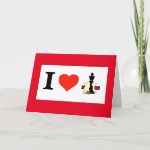 Tarjeta Festiva Valentine I Love Chess and You
