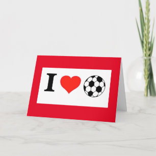 Tarjeta Festiva Valentine I Love Soccer and You