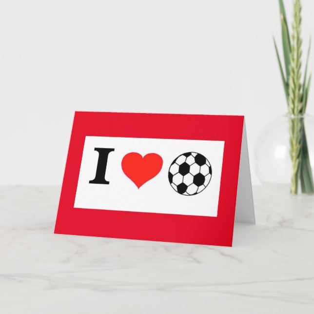Tarjeta Festiva Valentine I Love Soccer and You (Anverso)