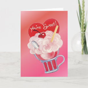 Tarjeta Festiva Valentine Ice Cream Soda