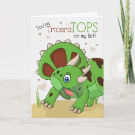Tarjeta Festiva Valentine infantil eres dinosaurio de TriceraTOPS