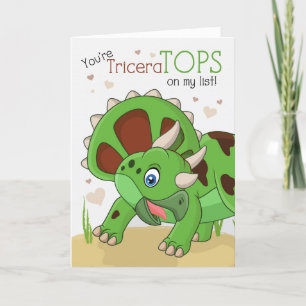 Tarjeta Festiva Valentine infantil eres dinosaurio de TriceraTOPS