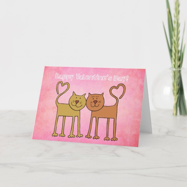 Tarjeta Festiva Valentine Kitties (Anverso)