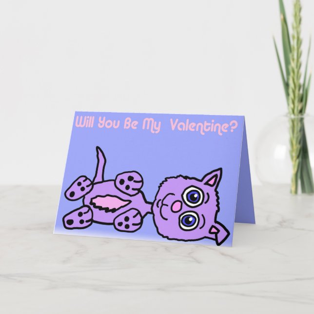 Tarjeta Festiva Valentine Kitty Card (Anverso)