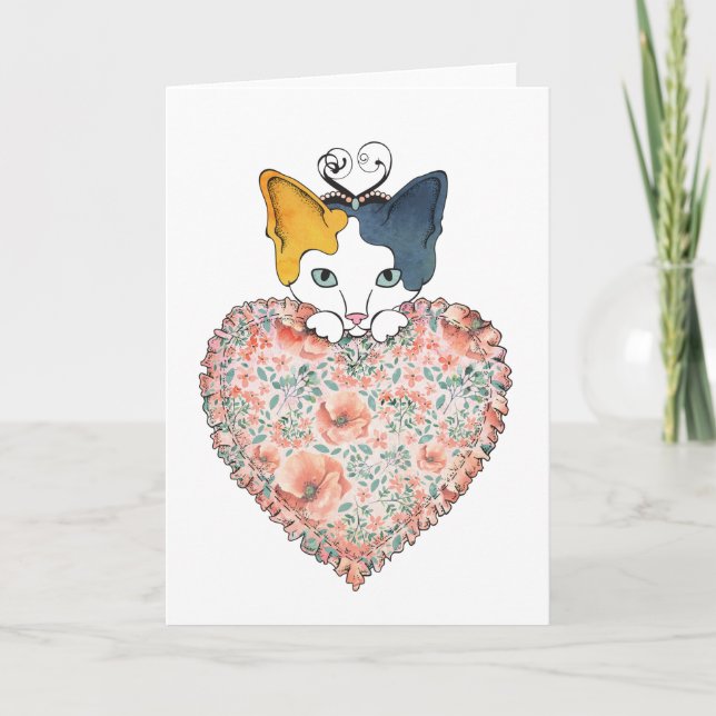 Tarjeta Festiva Valentine Kitty Card (Anverso)