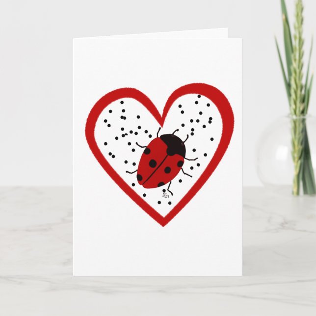 Tarjeta Festiva Valentine Ladybug (Anverso)