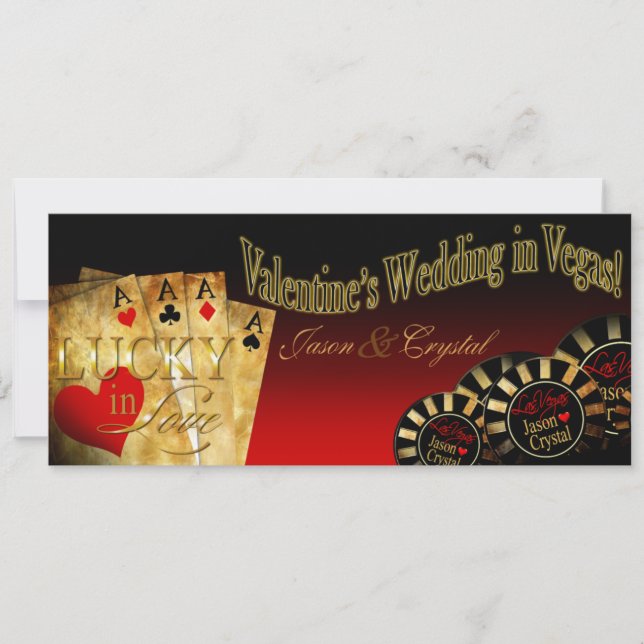 Tarjeta Festiva Valentine LINEN Las Vegas Deluxe Jason Crystal Red (Anverso)