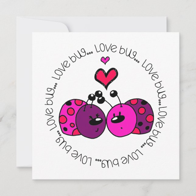 Tarjeta Festiva Valentine Love Bug (Anverso)