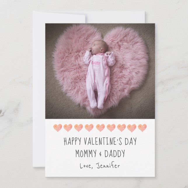 Tarjeta Festiva Valentine para mamá y papi nuevos padres (Anverso)
