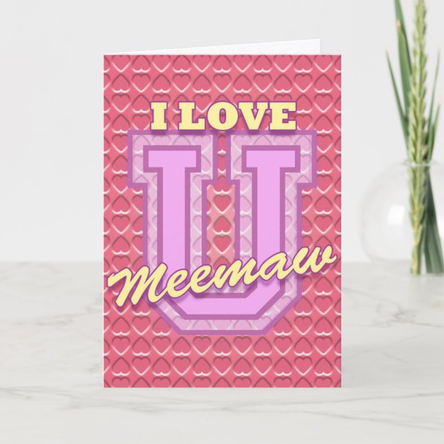 Tarjeta Festiva Valentine para tu Meemaw (Anverso)