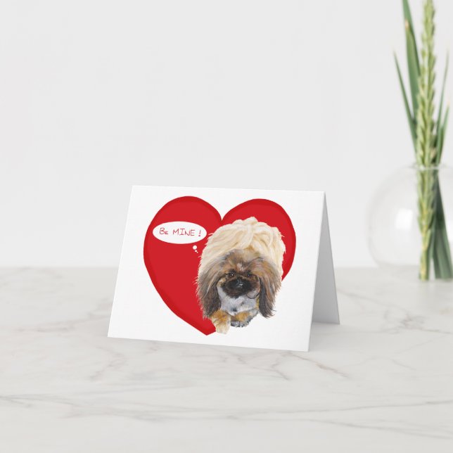 Tarjeta Festiva Valentine pekingese (Anverso)