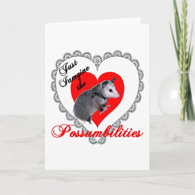 Tarjeta Festiva Valentine Possum (Anverso)