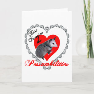 Tarjeta Festiva Valentine Possum