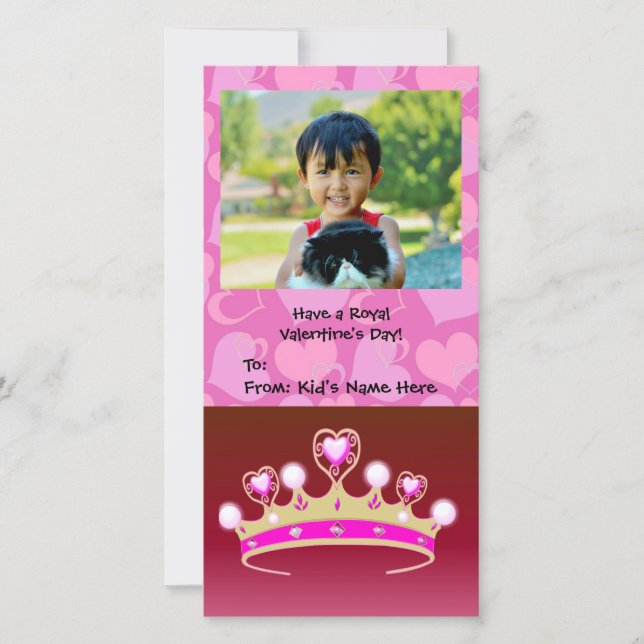 Tarjeta Festiva Valentine Princess Chica (Anverso)