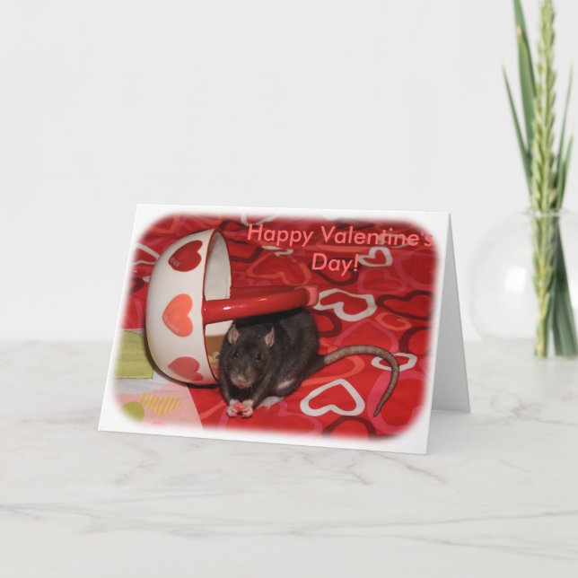 Tarjeta Festiva Valentine Rattie Card (Anverso)