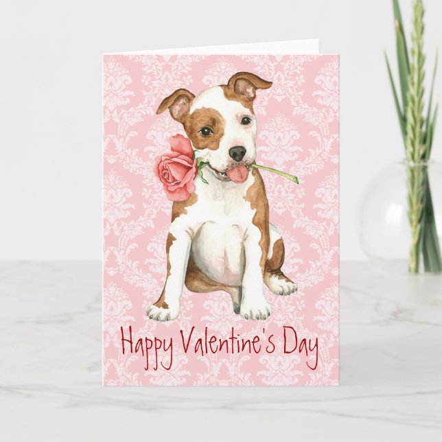 Tarjeta Festiva Valentine Rosa Am Staff (Anverso)