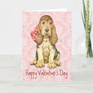 Tarjeta Festiva Valentine Rosa Bloodhound