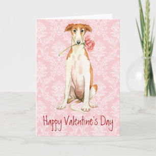 Tarjeta Festiva Valentine Rosa Borzoi
