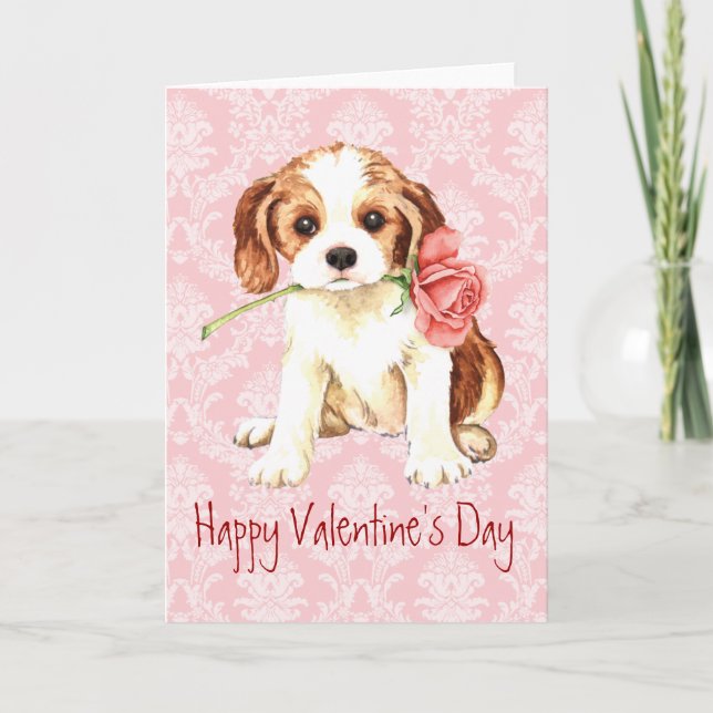 Tarjeta Festiva Valentine Rosa Cavalier (Anverso)