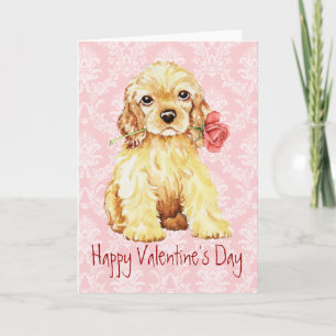 Tarjeta Festiva Valentine Rosa Cocker