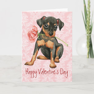 Tarjeta Festiva Valentine Rosa Min Pin