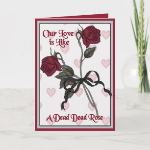 Tarjeta Festiva Valentine Rosa muerto con verso