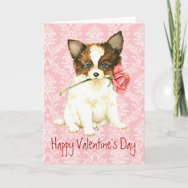 Tarjeta Festiva Valentine Rosa Papillon (Anverso)
