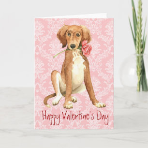 Tarjeta Festiva Valentine Rosa Saluki