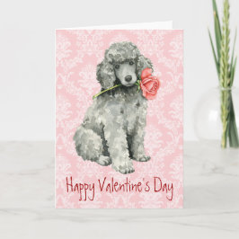 Tarjeta Festiva Valentine Rosa Standard Poodle