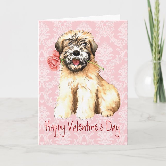 Tarjeta Festiva Valentine Rosa Wheaten (Anverso)