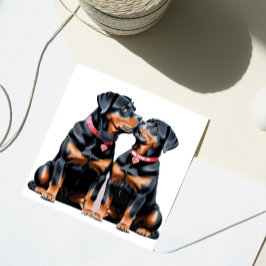 Tarjeta Festiva Valentine Rottweilers Amor a los enamorados