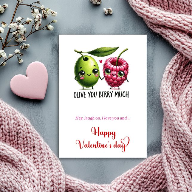 Tarjeta Festiva Valentine’s Day Card Funny Quote Cartoon Fruits (Valentine’s Day Card Funny Quote Cartoon Fruit)