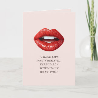 Tarjeta Festiva Valentine’s Day Flirty Red Lips Love Card