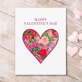 Tarjeta Festiva Valentine’s Day for Best Friend, Floral Heart Love