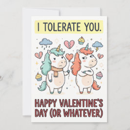 Tarjeta Festiva Valentine’s Day Greeting Card with Unicorn Quote