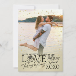 Tarjeta Festiva Valentine’s Day Romantic Golden