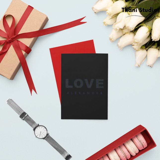 Tarjeta Festiva Valentine Smooth Black Modern Simple Typography (Subido por el creador)