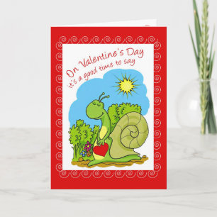 Tarjeta Festiva Valentine Snail