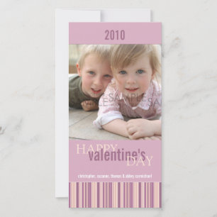 Tarjeta Festiva Valentine Stripes :: Fototarjeta El día de San Val