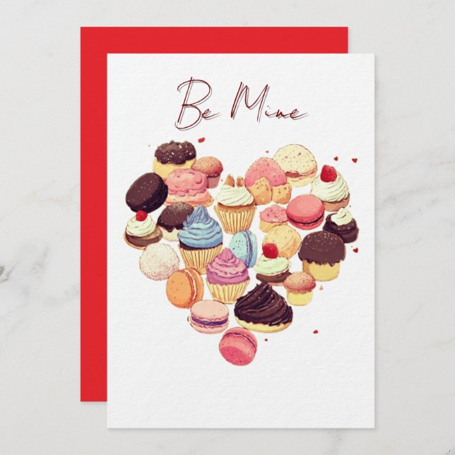 Tarjeta Festiva Valentine Sweet Heart Greeting Card – Be Mine  (Anverso / Reverso)