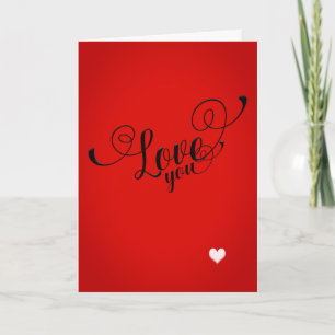 Tarjeta Festiva Valentine te ama en rojo