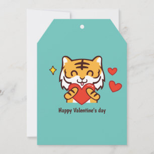 Tarjeta Festiva Valentine tiger heart