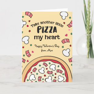 Tarjeta Festiva Valentine toma otro pequeño PIZZA mi corazón