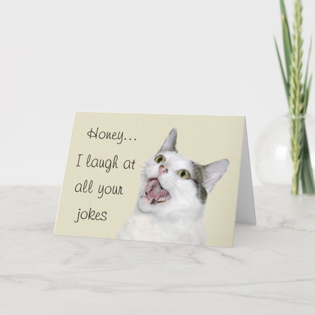 Tarjeta Festiva Valentine, un gato que reía (Anverso)