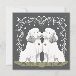 Tarjeta Festiva Valentine Viejo Sheepdog Inglés Amor a los enamora