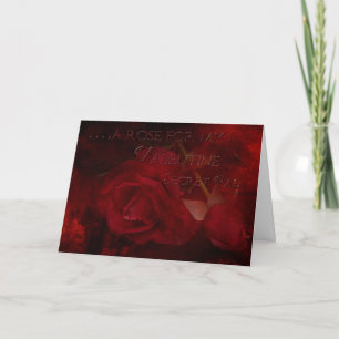Tarjeta Festiva Valentine Vintage Rosa Secret Pal