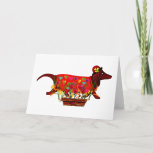 Tarjeta Festiva Valentine Weiner Dog
