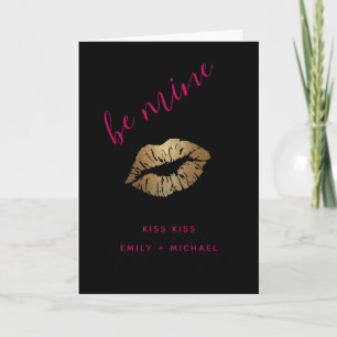 Tarjeta Festiva Valentines besan los labios en secreto personaliza
